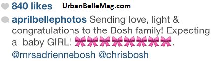 chris and adrienne bosh expecting a baby girl