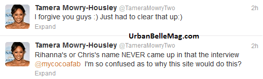 tamera mowry rihanna beef tamera denies rumor 2