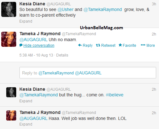 tameka raymond talks about usher hug