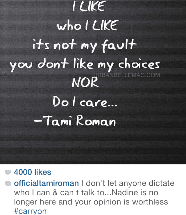 tami roman claps back at the game