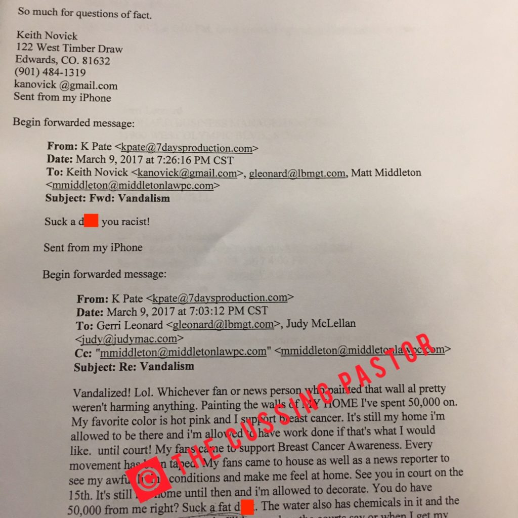 K Michelle Default letter response